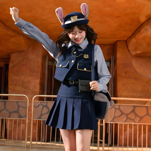兔子警官cos服套装女新款春夏学院风设计感百搭马甲制服森女部落