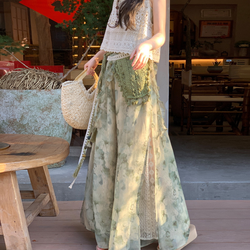 森女部落两穿阔腿休闲裤宽松垂感小个子可穿券后200元