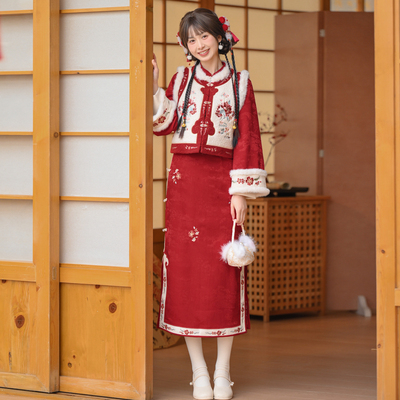 森女部落原创新中式旗袍连衣裙