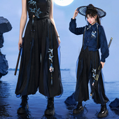 国风裤 子休闲裤 飘带拼接设计感束脚灯笼裤 森女部落新中式 春夏款 女