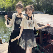 锦灰堆森女部落原创蝴蝶金属扣挂脖上衣T恤短袖 闺蜜2026年新款 女