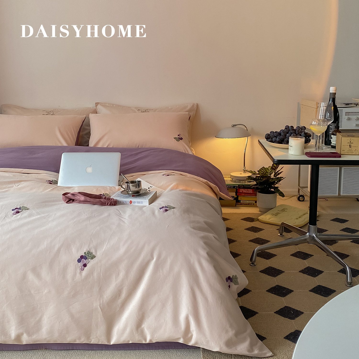 DAISIHOME超柔婴儿棉纯棉葡萄森林毛巾绣100全棉轻磨毛四件套保暖,床上用品,床品套件/四件套/多件套,淘宝优惠券,粉丝福利购,淘宝优惠卷