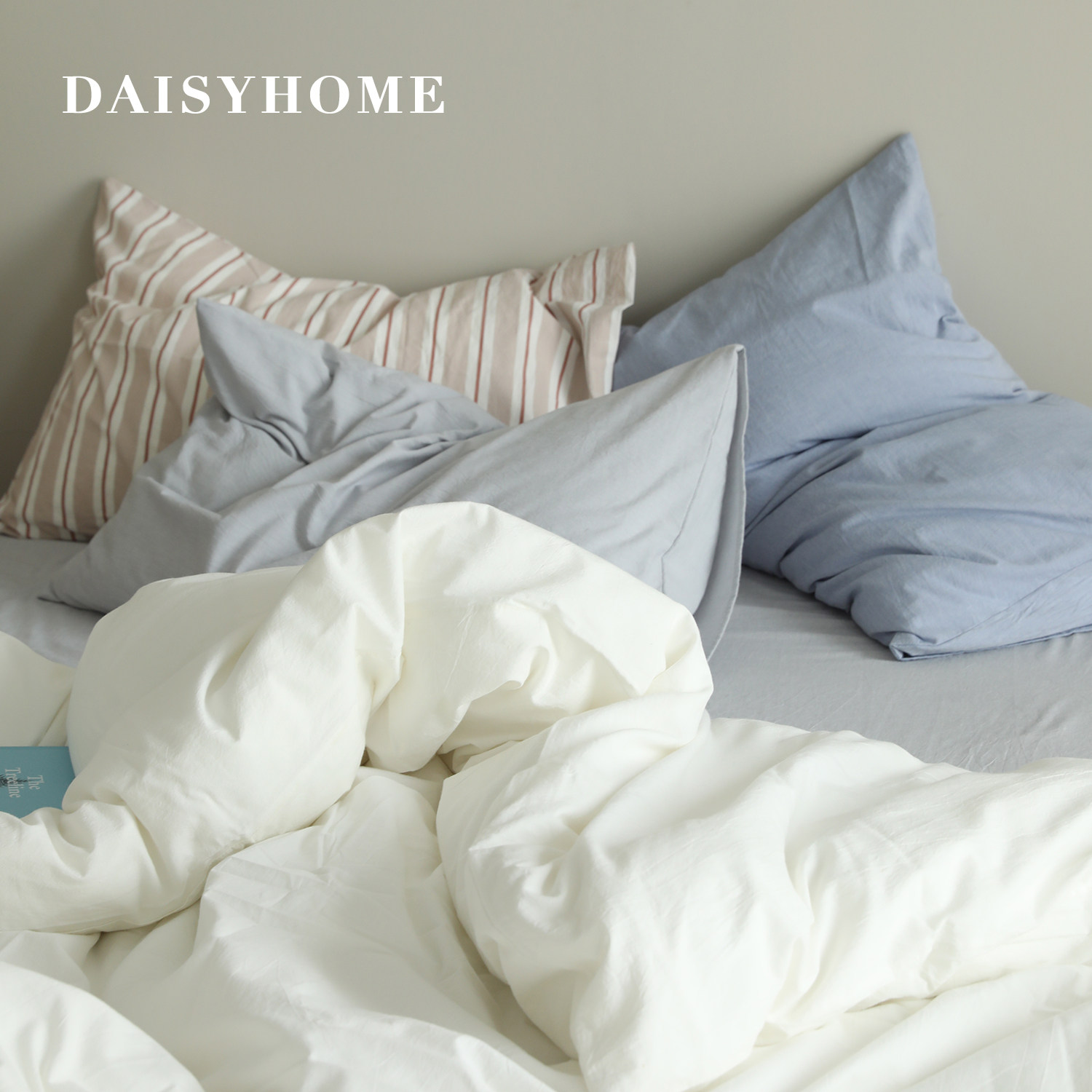 DAISYHOME低饱和莫兰迪色系混搭水洗棉100全棉床单床笠四件套床品