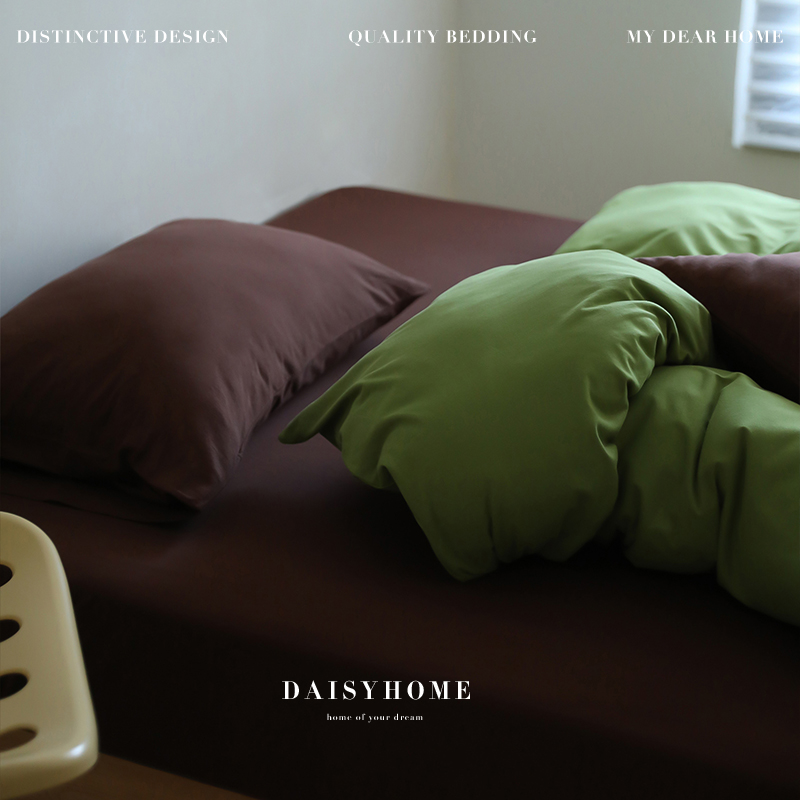 DAISYHOME2025春夏纯色撞色针织棉A类母婴床上用品被套四件套全棉