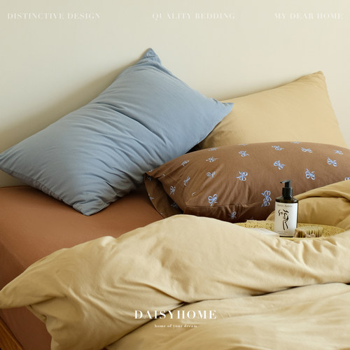 DAISYHOME 混搭ins针织棉100全棉软糯床单床笠被套裸睡四件套床品
