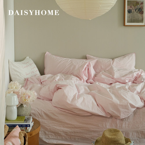 60支全棉水洗纸感棉ins风四件套