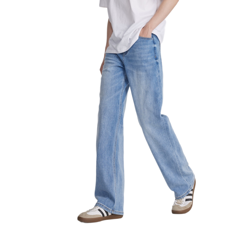 美特斯邦威浅色牛仔裤男春季弹力宽松潮流休闲直筒修身长裤
