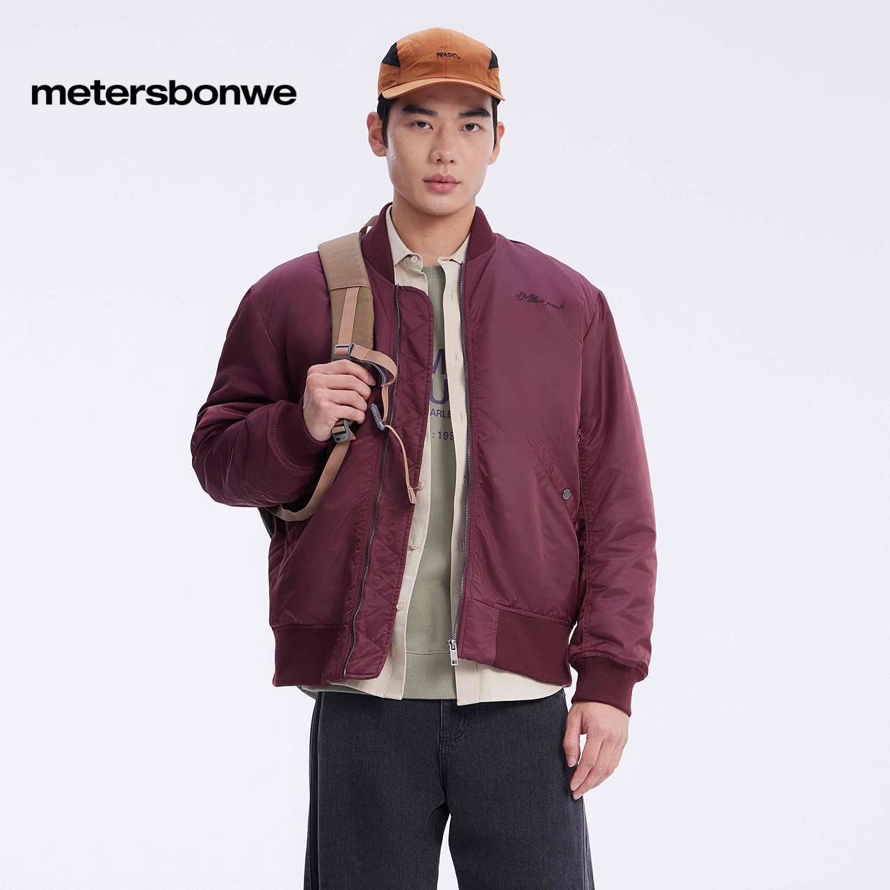 美特斯邦威美式飞行夹克棉服外套