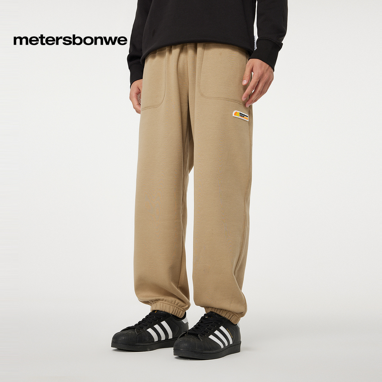 [福利]美特斯邦威运动休闲裤春季新款经典抽绳设计宽松加绒长裤