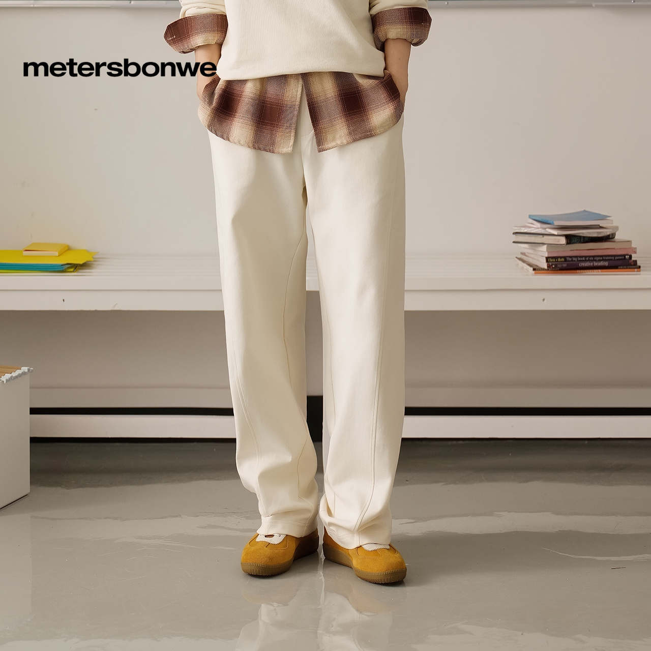 美特斯邦威休闲宽松弯刀裤男