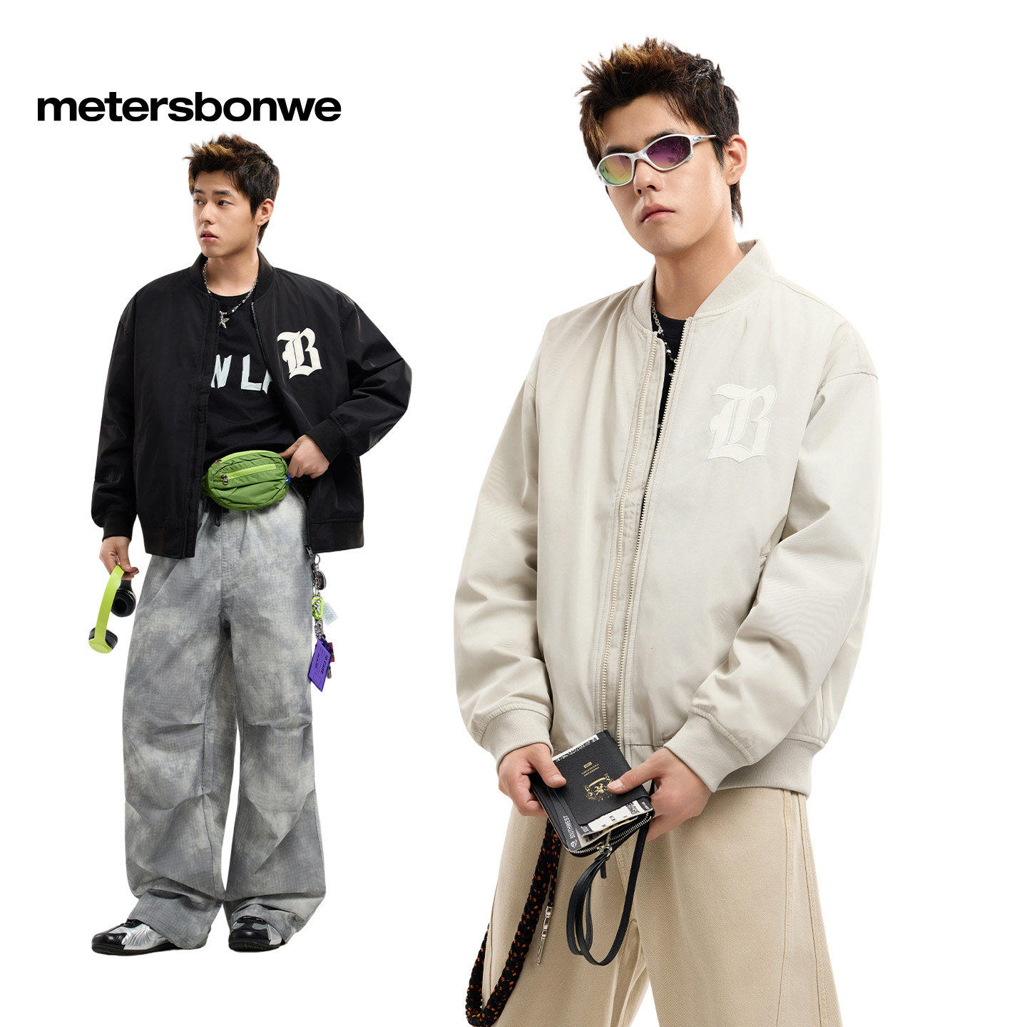 美特斯邦威夹克男女同款秋季新款舒适百搭户外情侣外套上衣