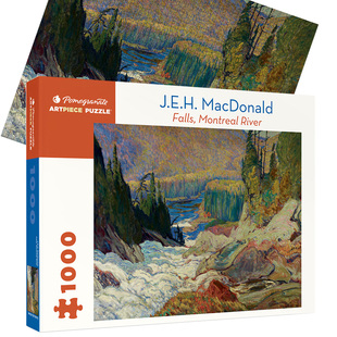 美国Pomegranate拼图 1000片风景油画七人派《瀑布，蒙特利尔河》
