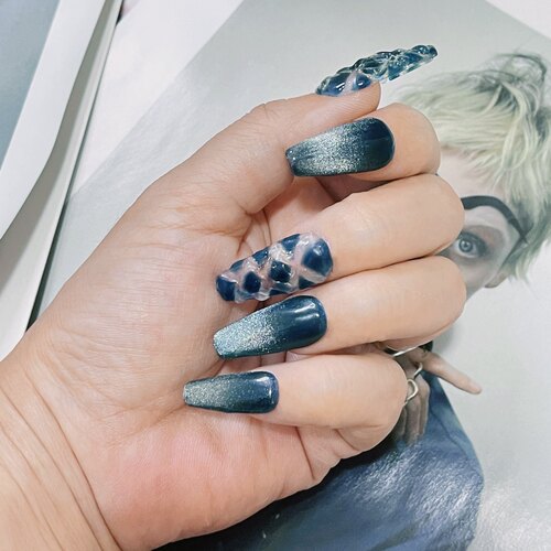 玻璃之城｜JOCo Fashion手工甲片定制Nail小红书玻璃花纹穿戴甲