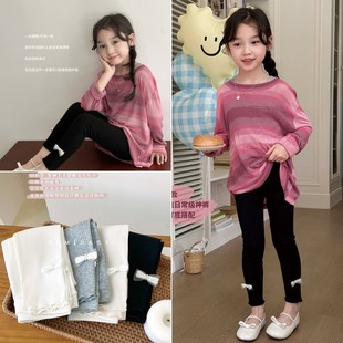 蝴蝶结柔软长裤 好口碑一直卖 弹力木代尔打底裤 160女童夏季 120