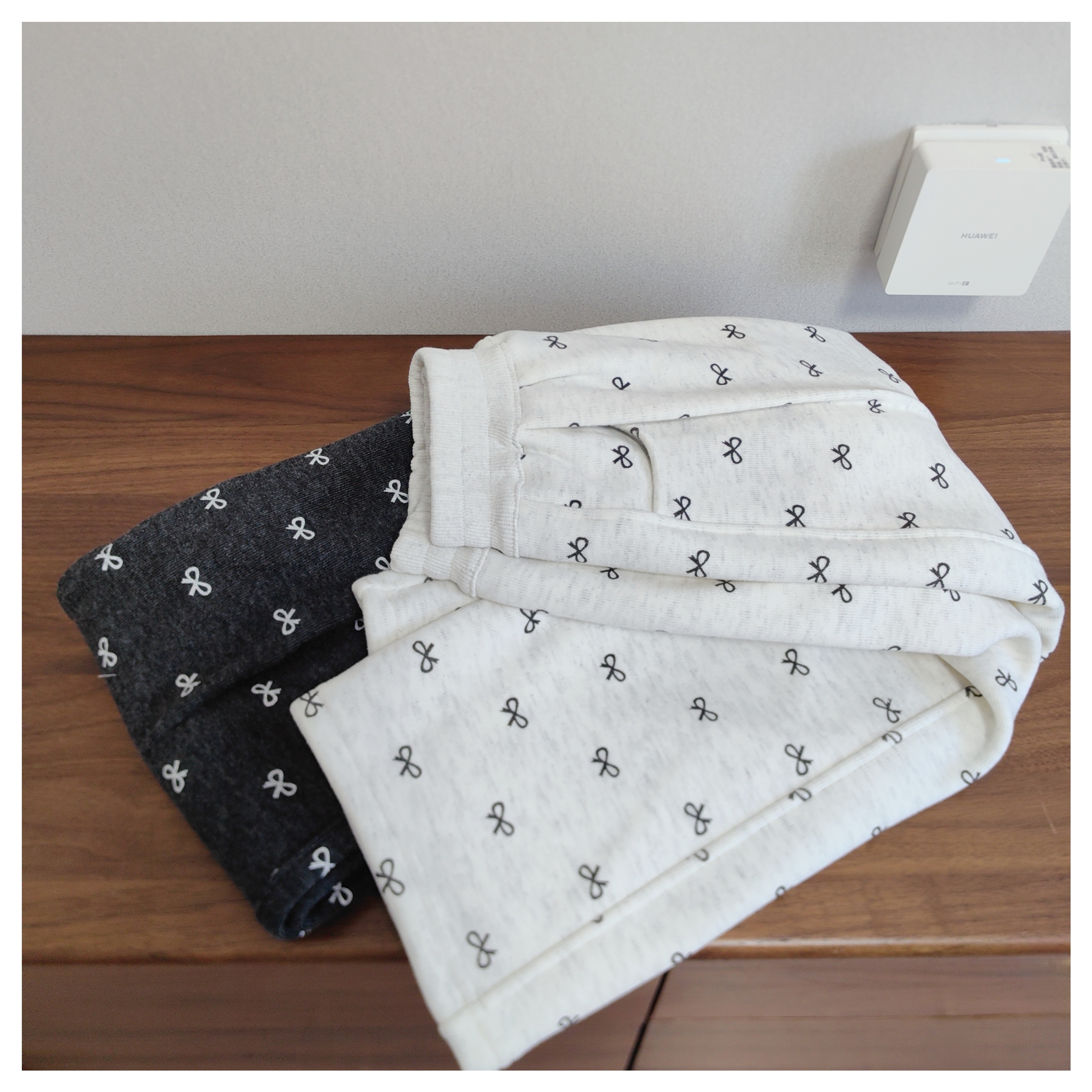 很好看哦 120-170 女童冬季一体奥丽绒满印蝴蝶结阔腿裤 加绒长裤