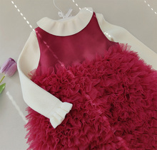 篙定·强推！100-150码女童宝红色千层网纱蛋糕裙 新年礼服生日裙
