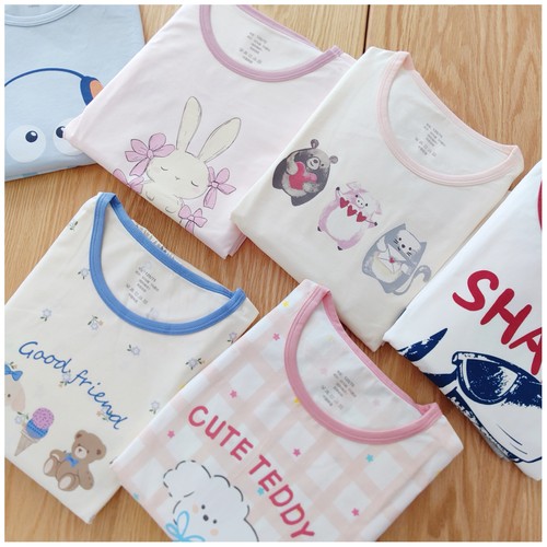 咆哮推荐！95棉5氨纶纯棉男女童卡通睡衣套装 云感舒适无骨家居服