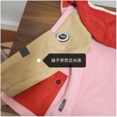 连帽撞色运动外套大口袋洋气配色双层防风衣 女童春季 见3 17组织