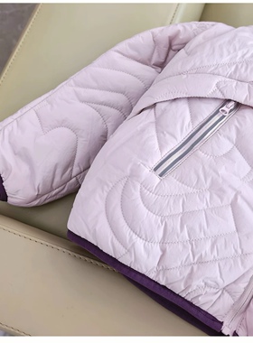 轻而暖！120-170女童秋冬轻薄棉服 重工绗绣工艺连帽保暖两色外套