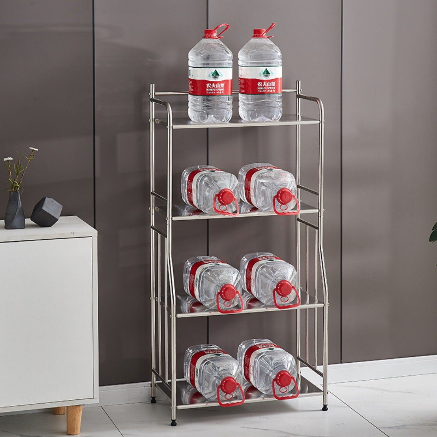 置物架浴室层架卫生间不锈钢落地厨房客厅室内角架厕所收纳储物架