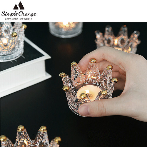水晶皇冠王冠复古玻璃烛台氛围感