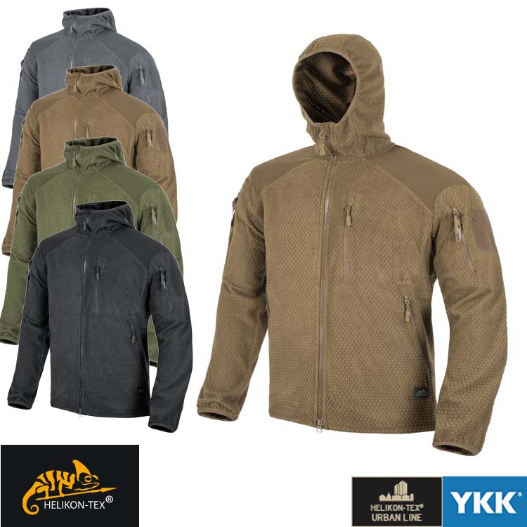 赫利肯格子绒连帽保温户外