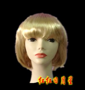 女孩发饰假发舞会波波头假发妹妹头发学生妹假发套女生金色短发