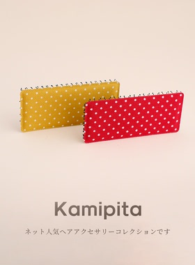 Kamipita迷你小波点成人头饰棉质长方形网红中款蝴蝶结发贴刘海贴