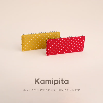 Kamipita迷你小波点成人头饰棉质长方形网红中款蝴蝶结发贴刘海贴