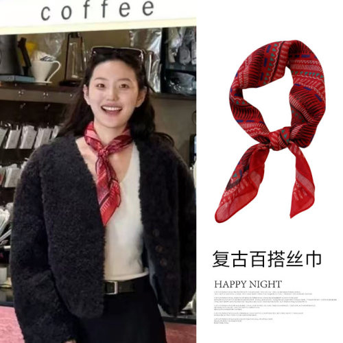 复古文艺58cm棉麻围巾发带