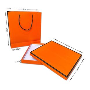 新款礼品盒硬盒通用围巾包装盒女长方形手提薄款小丝巾礼品天地盒
