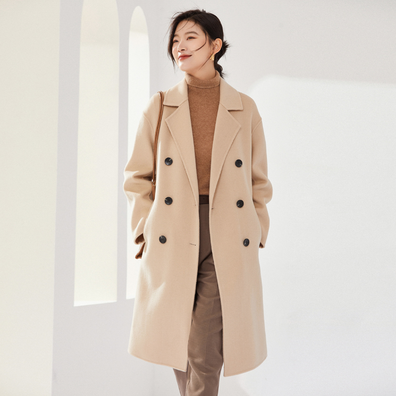 秋冬装宽松高端双面羊绒大衣女中长款双排扣反季羊毛呢子风衣外套,女装/女士精品,毛呢外套,淘宝优惠券,粉丝福利购,淘宝优惠卷