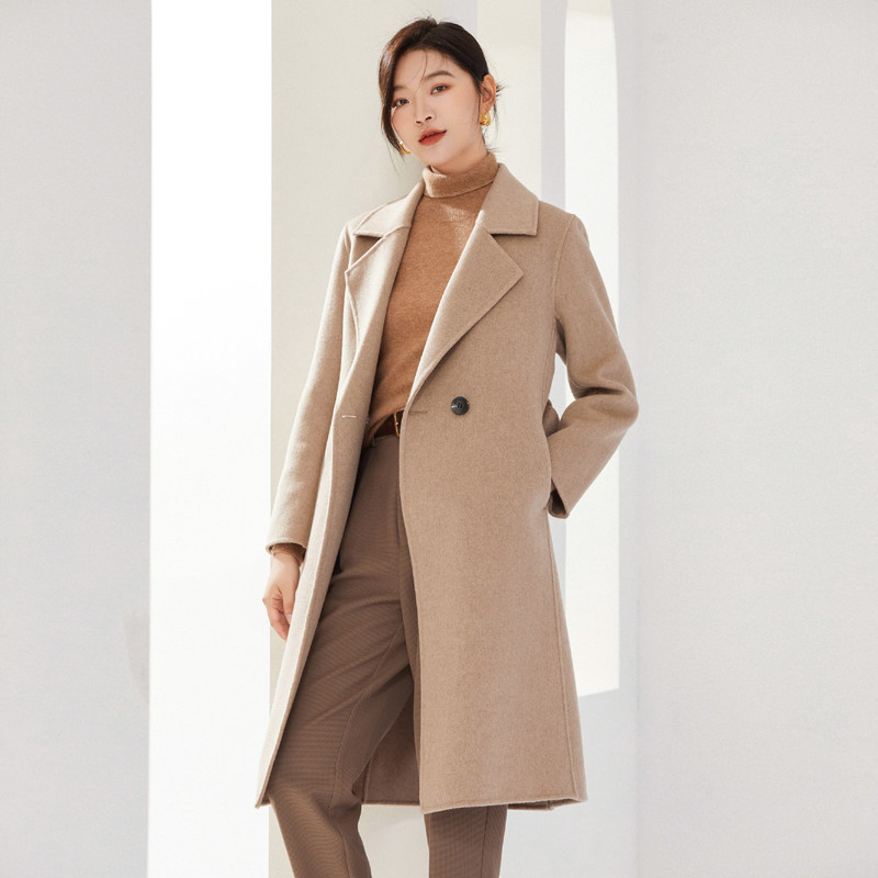 秋冬高端双面羊绒大衣女反季中长款过膝修身西装呢子大衣毛呢外套,女装/女士精品,毛呢外套,淘宝优惠券,粉丝福利购,淘宝优惠卷