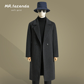 冬季 风衣外套 羊毛呢子过膝修身 中长款 双面绵羊绒大衣男双排扣西装