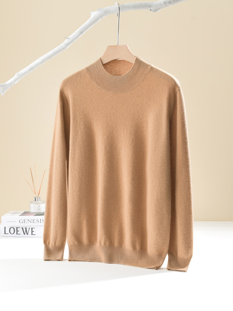 남성용 하프 터틀넥 캐시미어 스웨터 100 퓨어 캐시미어 가을 겨울 내부 울 베이스 레이어 니트 루즈 풀오버 스웨터