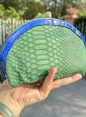 包邮 sisley希思黎蛇纹化妆包 拼接包零钱包笔袋手拎包防水大容量