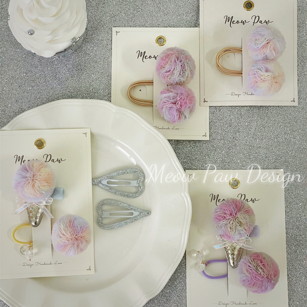 纯手工独家冰激凌球球发圈发夹