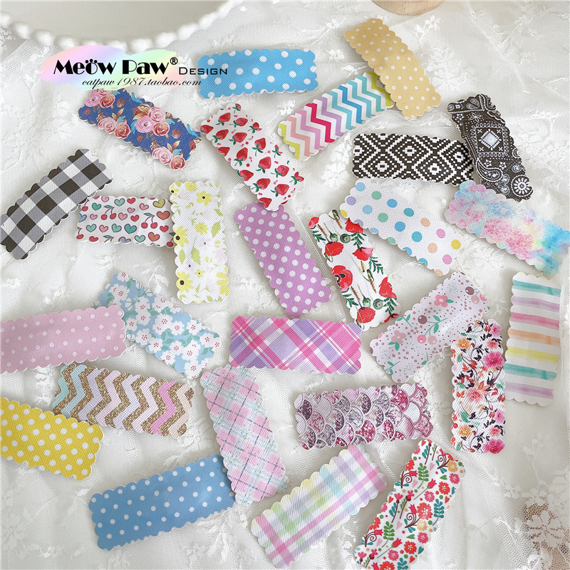 小喵爪原创手作发饰皮革日常彩色