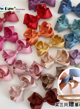 76全色包邮bow同款8cm宝宝蝴蝶结发饰送发带儿童头饰婴儿发夹发卡