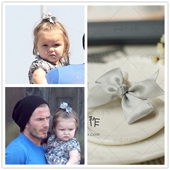 手工欧美明星宝宝同款 气质潮宝银灰色蝴蝶结发夹可全包防滑