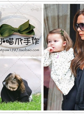 70色小号婴儿安全发饰 6.5cm明星同款送发带军绿色儿童发夹刘海夹