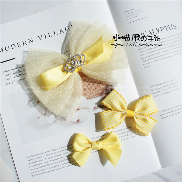 小喵爪手作韩国进口黄色边夹发夹