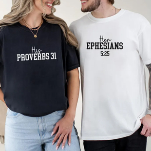 Couple Shirt情侣装 字母印花圆领短袖 Top Bible T恤Lover Verse