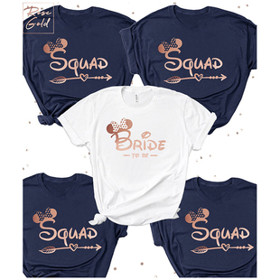 Women Bachelorette Bride Shirts Squad Cartoon Party