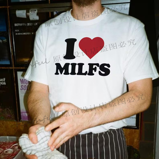Shirts T恤夏季 Milfs Neck重磅纯棉宽松男女短袖 上衣 Love