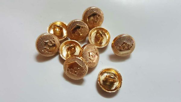 10MM金色金属皇冠图案毛衣纽扣