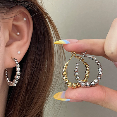 轻奢时来运转 转运珠925银针耳环耳钉高级感时尚百搭气质耳圈耳饰