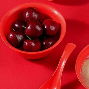 红色一次性饭碗杯勺子餐具加厚加硬婚礼订婚喜庆结婚用品大全