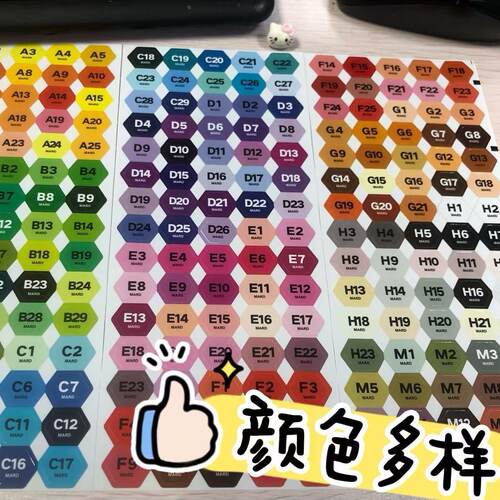 291色号色卡拼豆贴纸MARD融合豆标签通用拼豆豆全色色系贴纸