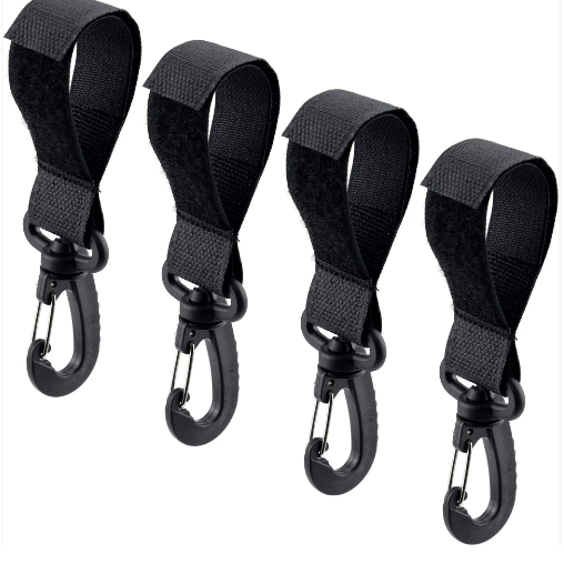 婴儿车口袋车配件360度旋转挂钩魔术贴电动车挂包把手多功能